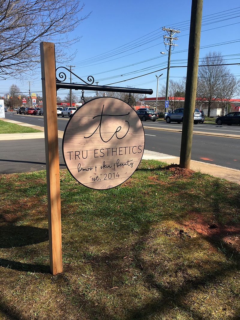 Custom Panel Sign for Tru Esthetics beauty Salon