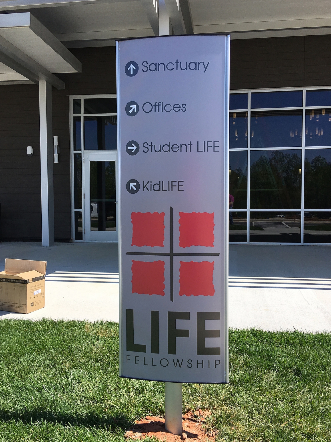 Directional Panel Sign for Life Fellowship